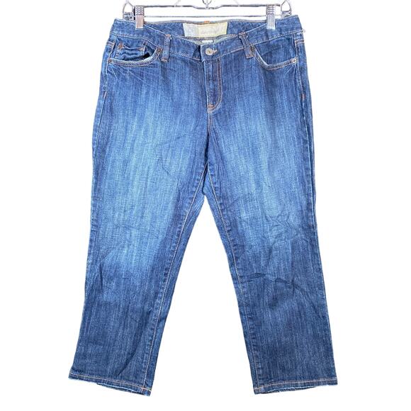 Ann Taylor LOFT Womens Jeans Blue Denim Mid Rise Slim Cropped Stretch 10P - Picture 1 of 11